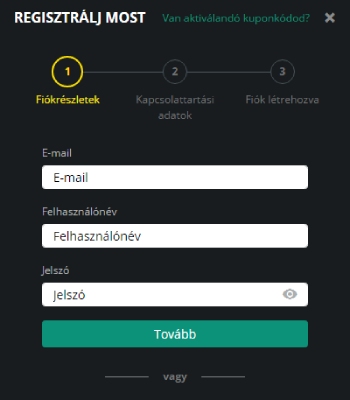 1Bet regisztráció