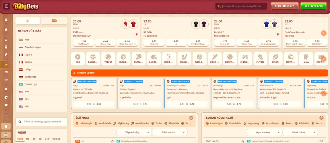 Billy Bets magyar fogadóirodák