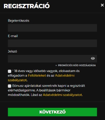 EnergyBet regisztráció