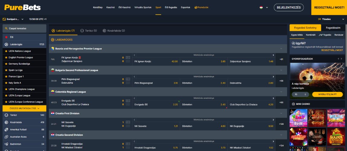 PureBets magyar fogadóirodák